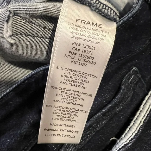 Frame Denim Le One Skinny Keller Dark Blue Ankle length Jeans size 29 or 2 - Picture 15 of 16